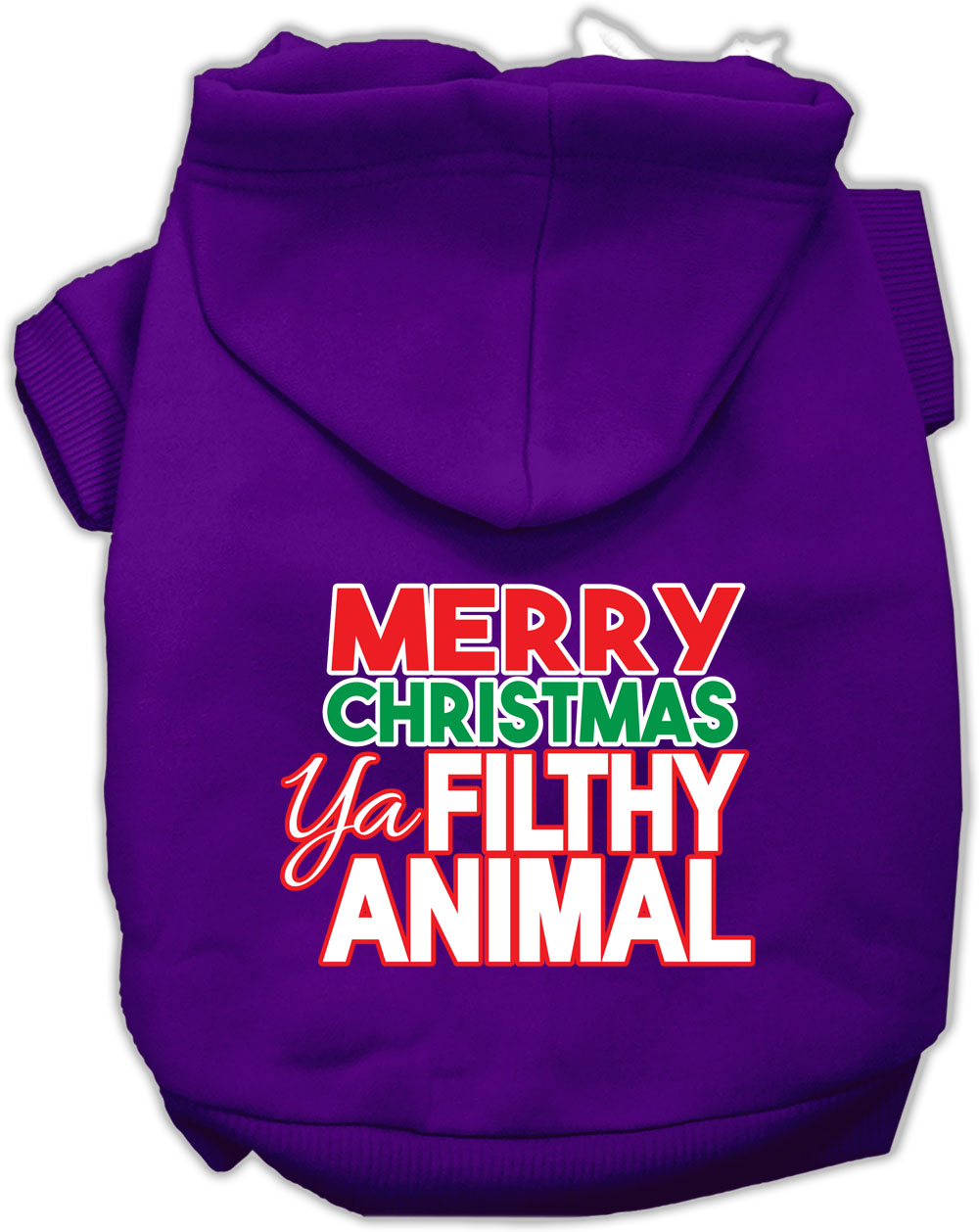 Ya Filthy Animal Screen Print Pet Hoodie Purple Med GreatEagleInc