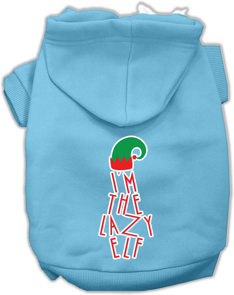 Lazy Elf Screen Print Pet Hoodie Baby Blue Sm Default Title