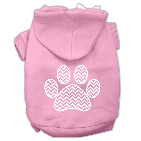 Chevron Paw Screen Print Pet Hoodies Light Pink Size Xxxl GreatEagleInc