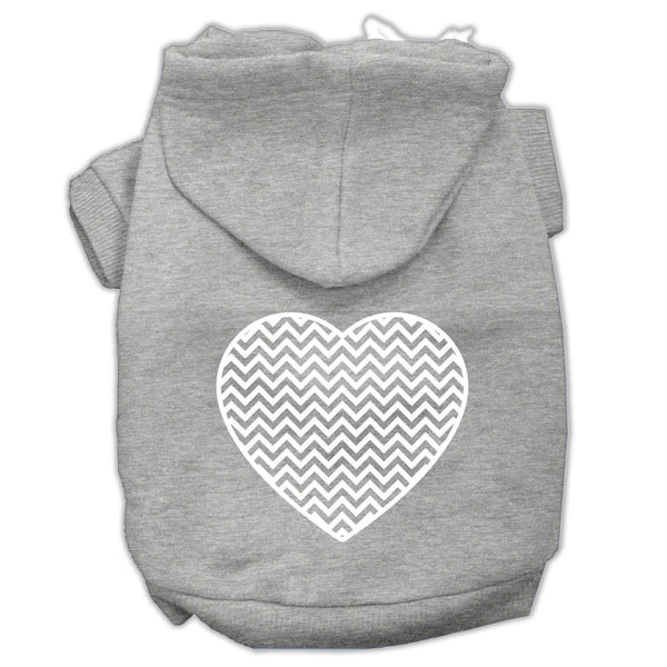 Chevron Heart Screen Print Dog Pet Hoodies Grey Size Xs Default Title