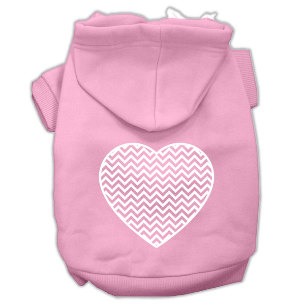 Chevron Heart Screen Print Dog Pet Hoodies Light Pink Size Xs Default Title