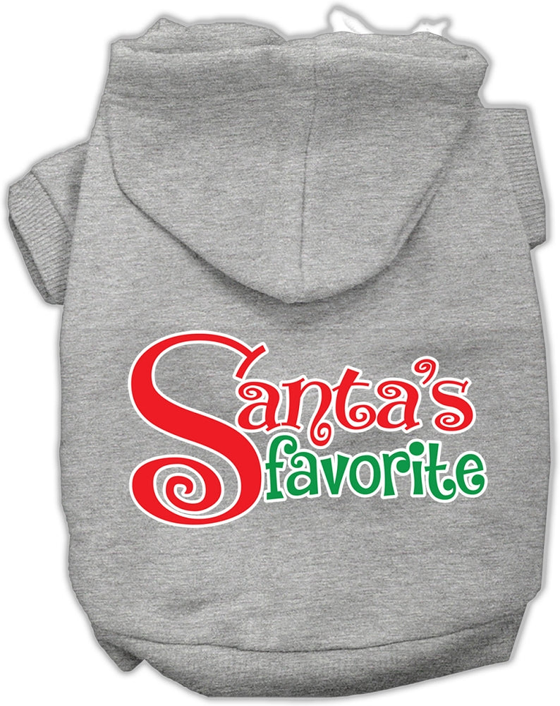 Santa's Favorite Screen Print Pet Hoodie Grey Lg Default Title