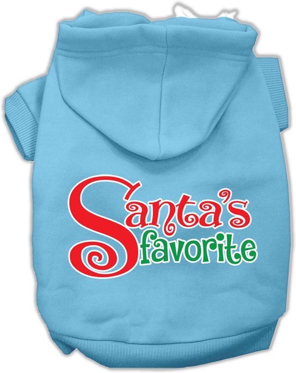 Santa's Favorite Screen Print Pet Hoodie Baby Blue Med Default Title