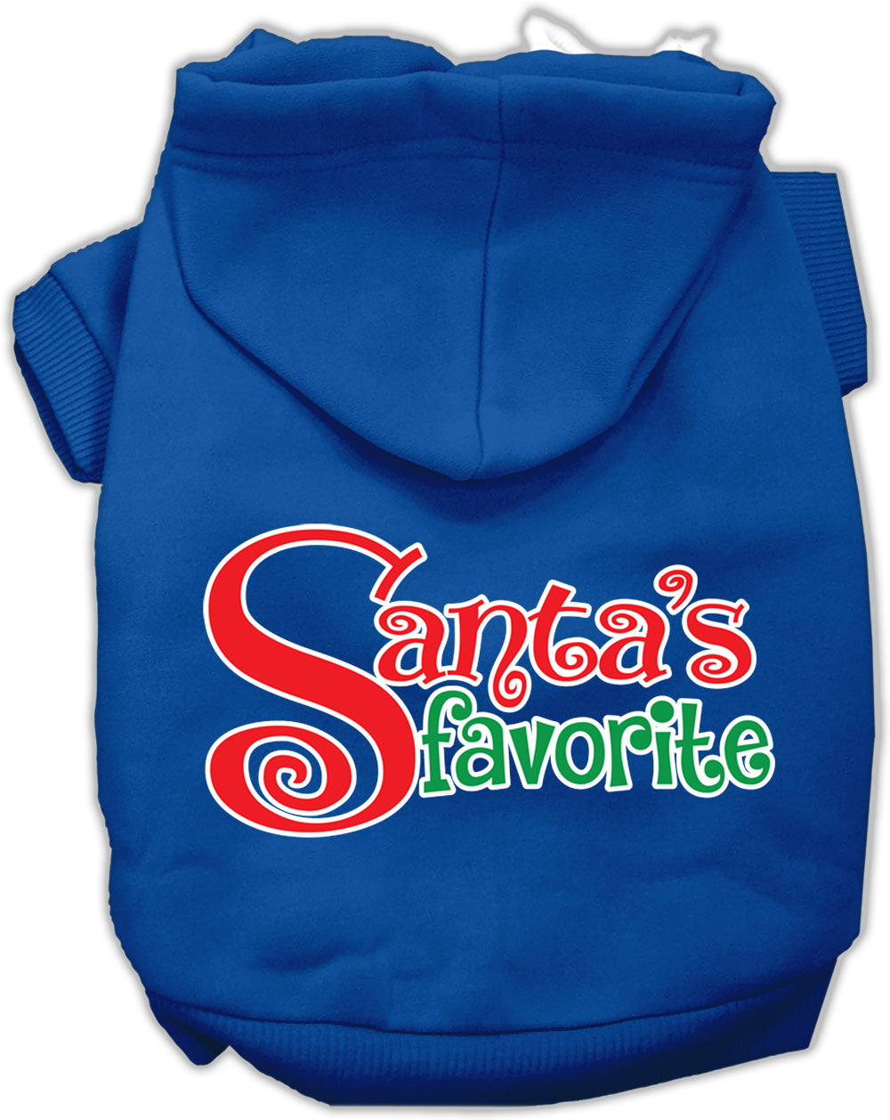 Santa's Favorite Screen Print Pet Hoodie Blue Med Default Title