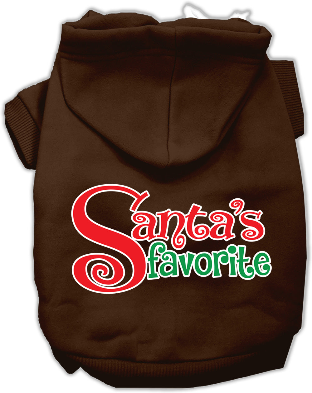 Santa's Favorite Screen Print Pet Hoodie Brown Med Default Title