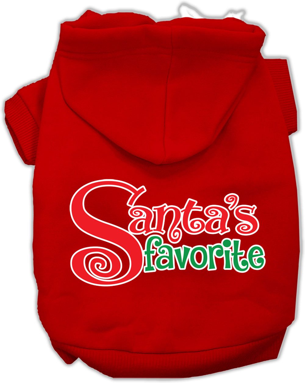 Santa's Favorite Screen Print Pet Hoodie Red Med Default Title