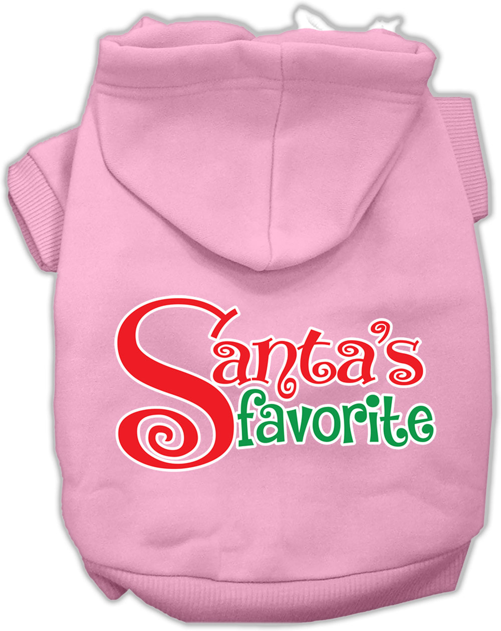 Santa's Favorite Screen Print Pet Hoodie Light Pink Sm Default Title