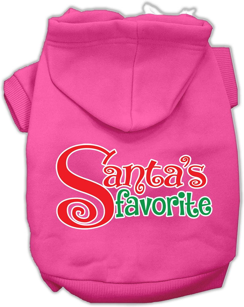 Santa's Favorite Screen Print Pet Hoodie Bright Pink Xl Default Title