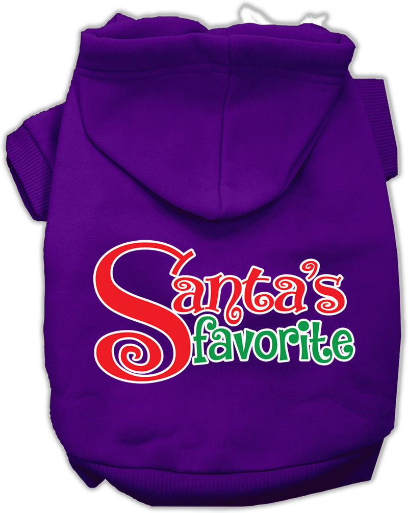 Santas Favorite Screen Print Pet Hoodie Purple Xl GreatEagleInc