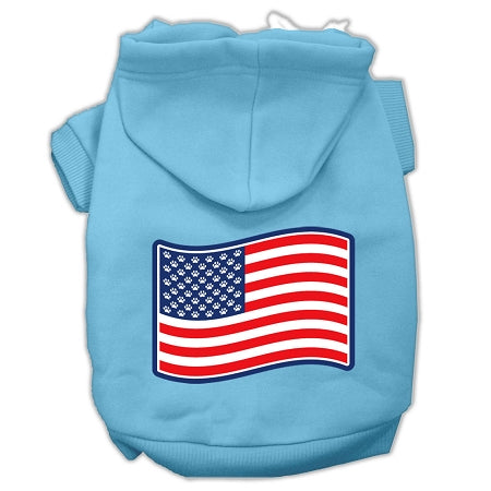 Paws And Stripes Screen Print Pet Hoodies Baby Blue Xs GreatEagleInc