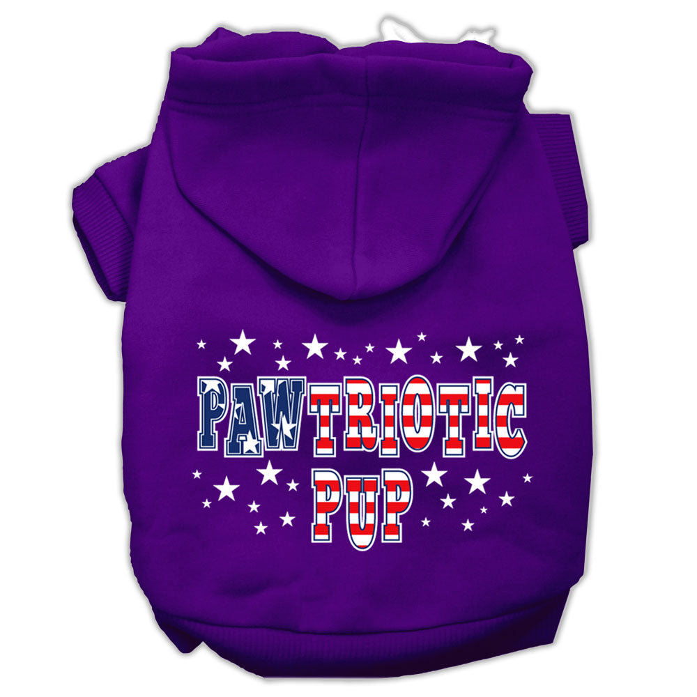 Pawtriotic Pup Screen Print Pet Hoodies Purple Size L GreatEagleInc