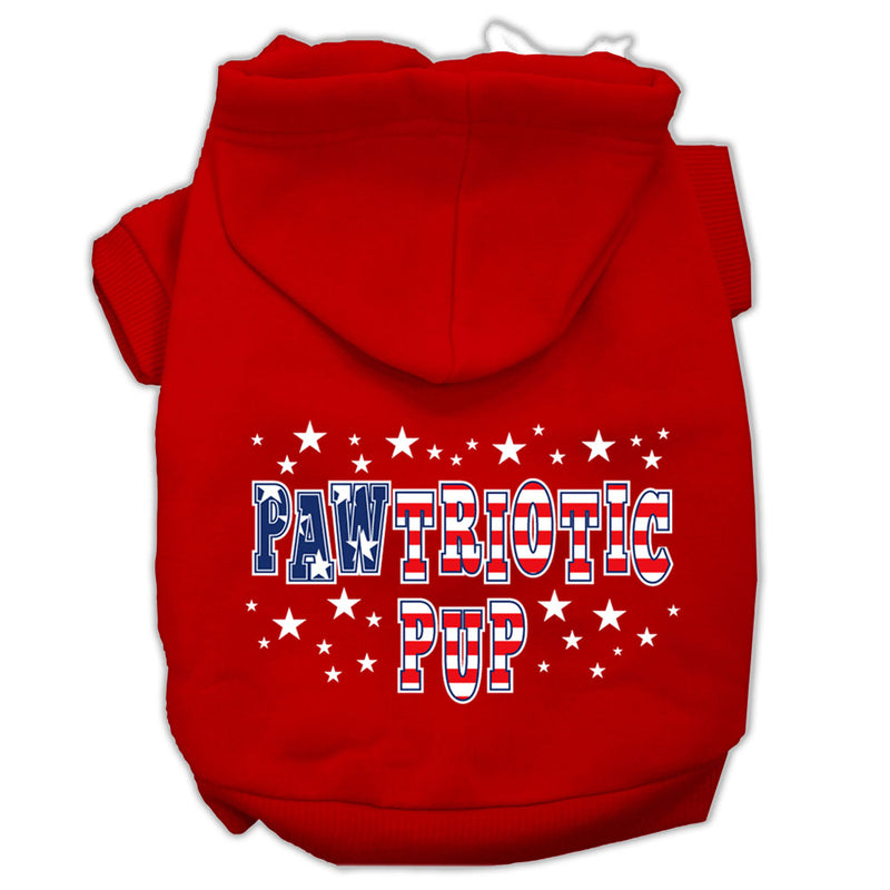 Pawtriotic Pup Screen Print Pet Hoodies Red Size L GreatEagleInc