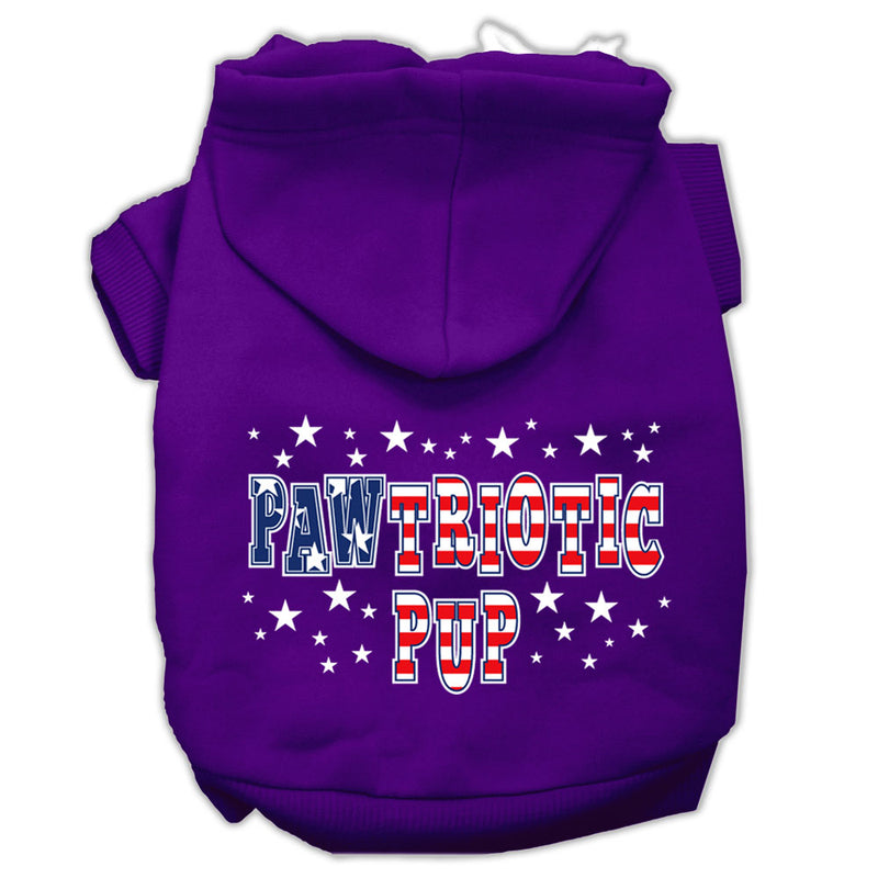 Pawtriotic Pup Screen Print Pet Hoodies Purple Size M GreatEagleInc