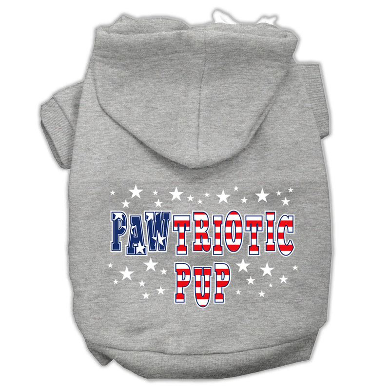 Pawtriotic Pup Screen Print Pet Hoodies Grey S GreatEagleInc