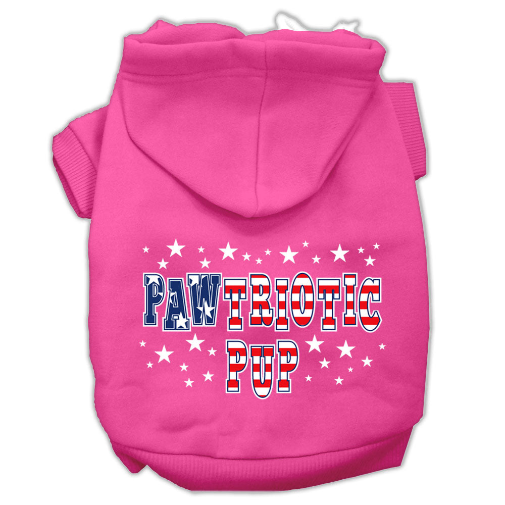 Pawtriotic Pup Screen Print Pet Hoodies Bright Pink Size Xl GreatEagleInc