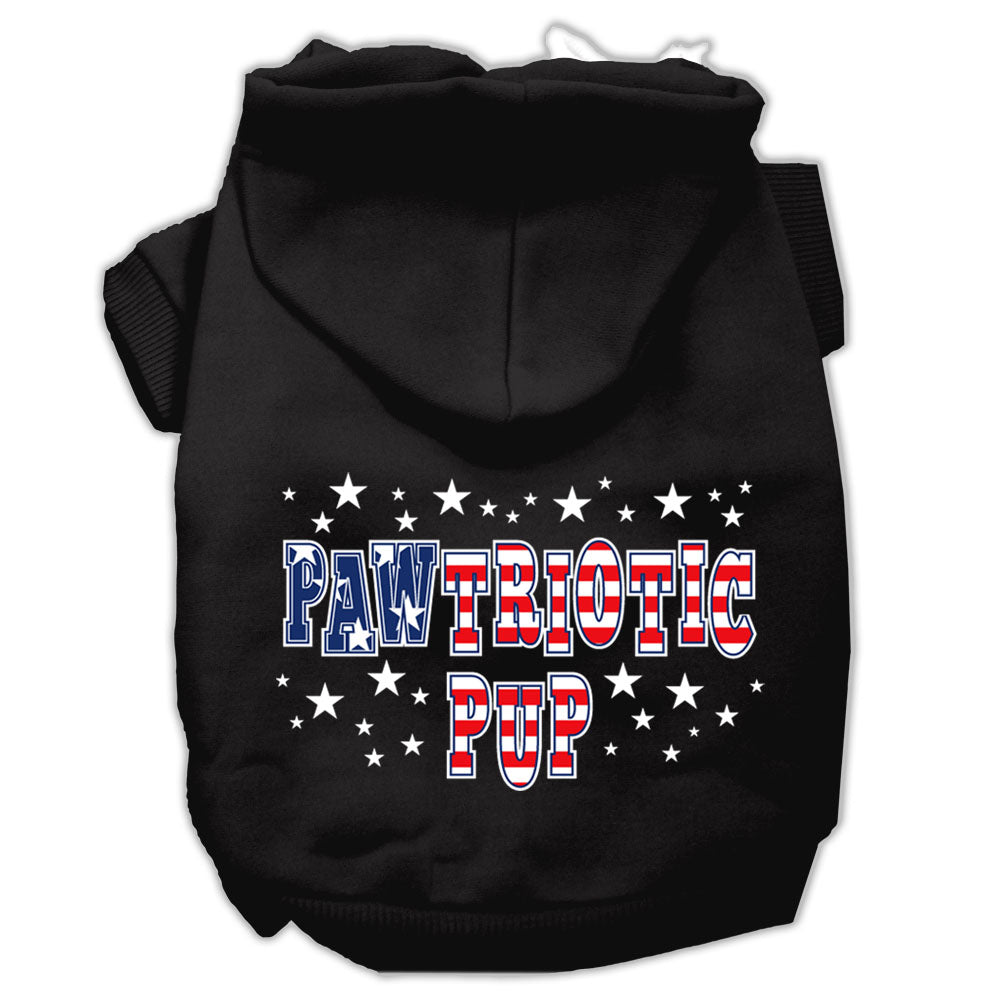 Pawtriotic Pup Screen Print Pet Hoodies Black Size Xs GreatEagleInc