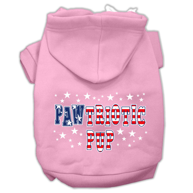 Pawtriotic Pup Screen Print Pet Hoodies Light Pink Xs GreatEagleInc