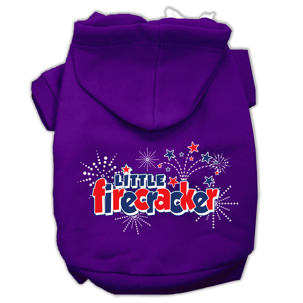 Little Firecracker Screen Print Pet Hoodies Purple Size Xs GreatEagleInc