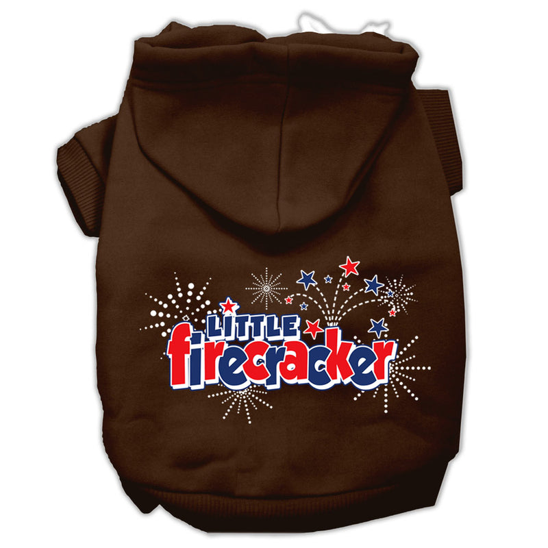 Little Firecracker Screen Print Pet Hoodies Brown Size Xxl GreatEagleInc