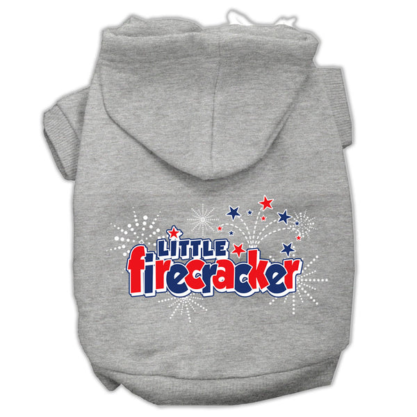 Little Firecracker Screen Print Pet Hoodies Grey Xxl GreatEagleInc