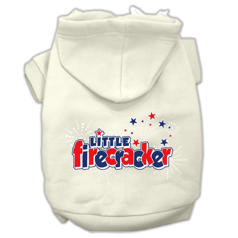 Little Firecracker Screen Print Pet Hoodies Cream Size Xxxl GreatEagleInc