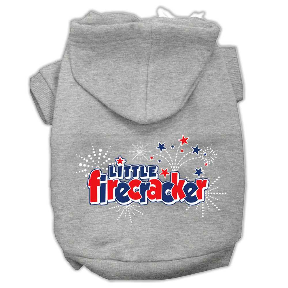 Little Firecracker Screen Print Pet Hoodies Grey Xxxl GreatEagleInc