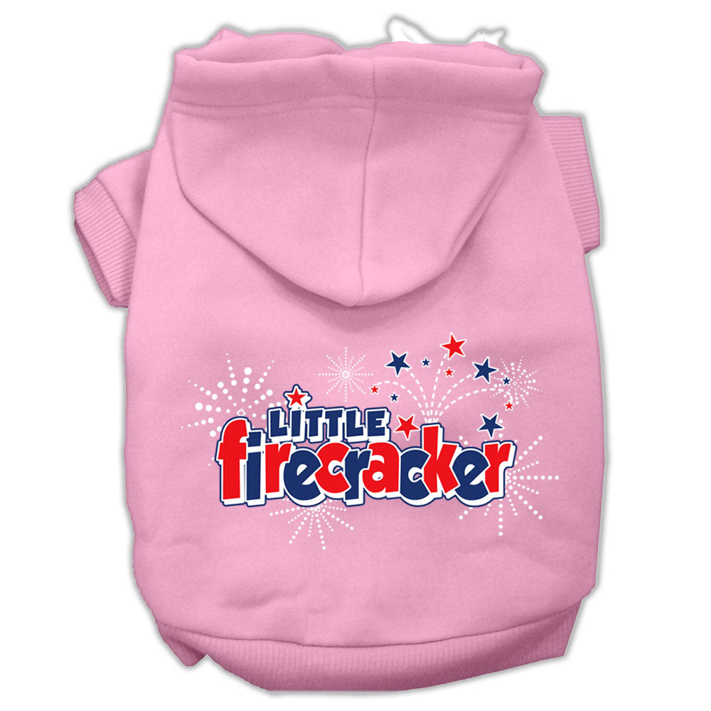 Little Firecracker Screen Print Pet Hoodies Light Pink Size Xxxl Default Title