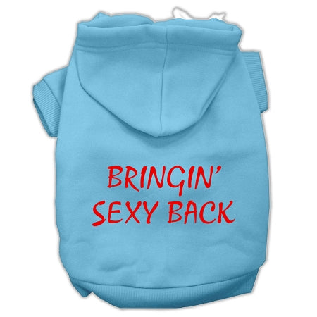 Bringin' Sexy Back Screen Print Pet Hoodies Baby Blue Size Lg GreatEagleInc