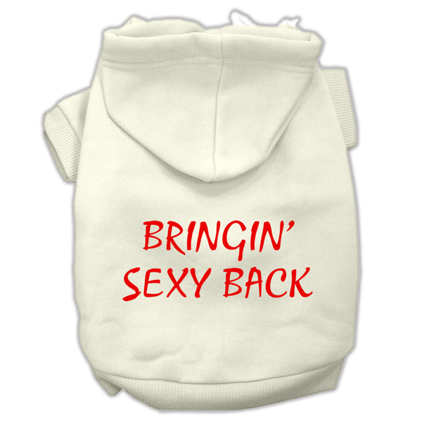 Bringin' Sexy Back Screen Print Pet Hoodies Cream Size Sm GreatEagleInc