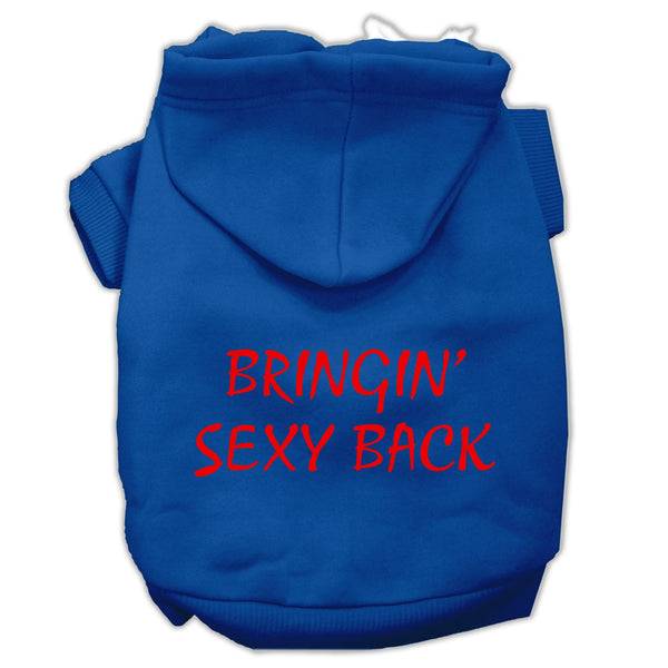 Bringin' Sexy Back Screen Print Pet Hoodies Blue Size Xl GreatEagleInc