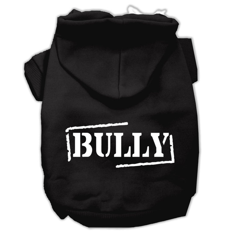 Bully Screen Printed Pet Hoodies Black Size Lg GreatEagleInc