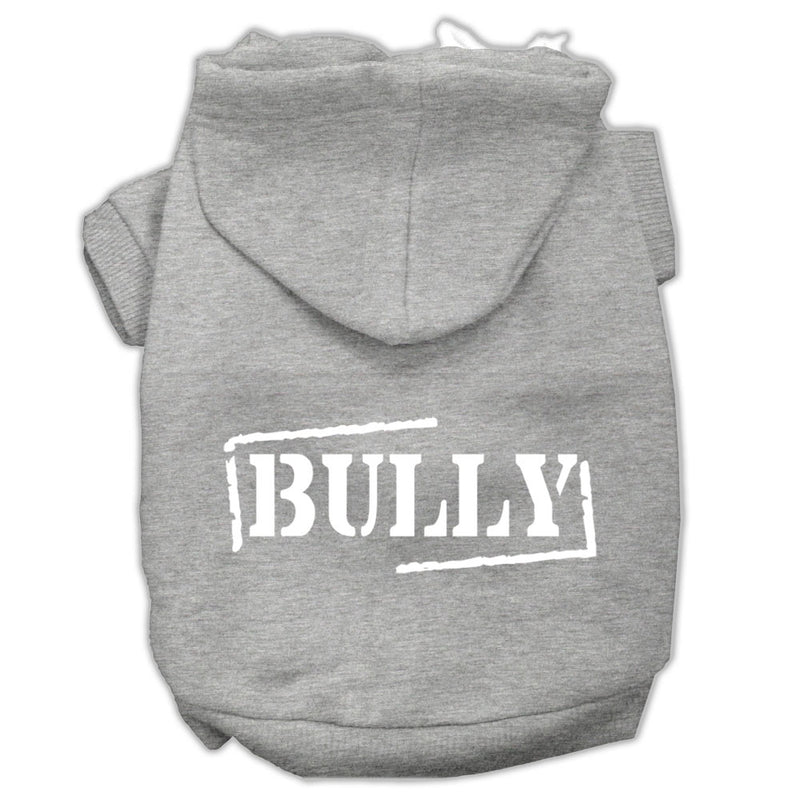 Bully Screen Printed Pet Hoodies Grey Size Lg GreatEagleInc