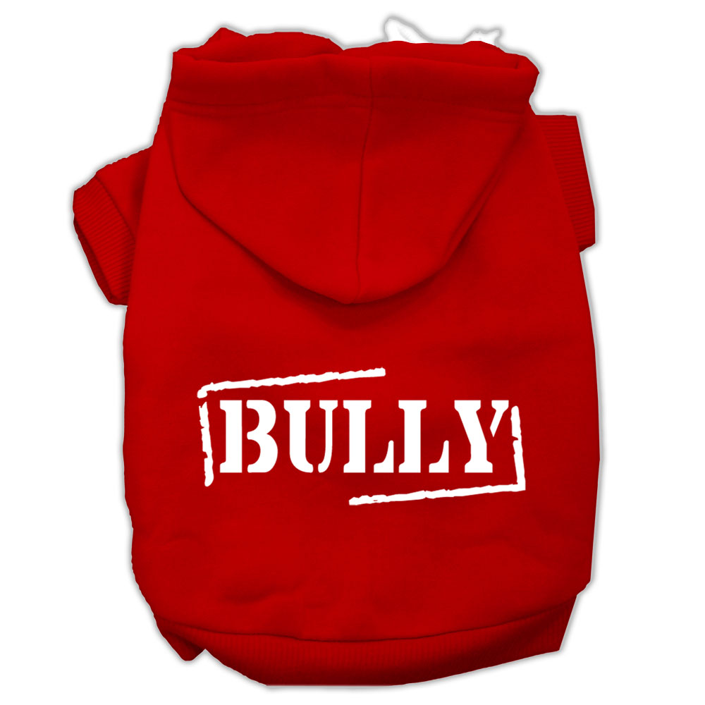 Bully Screen Printed Pet Hoodies Red Size Sm Default Title