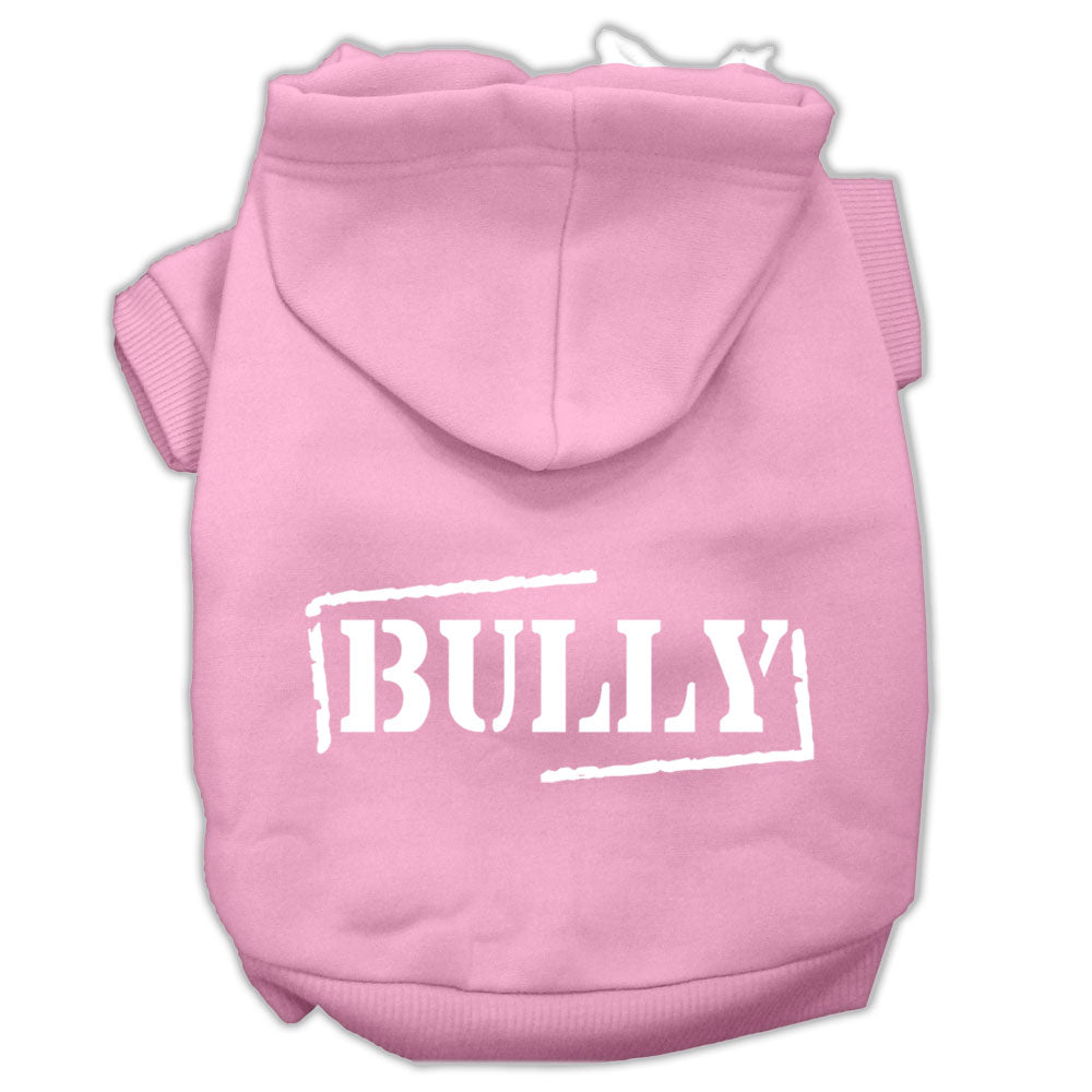 Bully Screen Printed Pet Hoodies Light Pink Size Xs GreatEagleInc