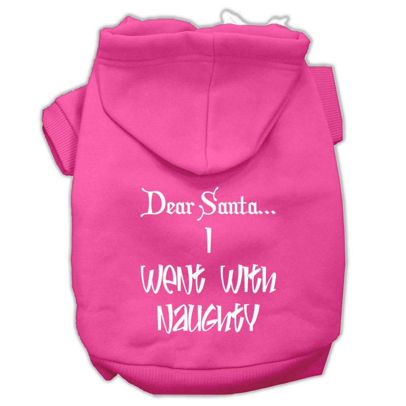 Dear Santa I Went With Naughty Screen Print Pet Hoodies Bright Pink Size Xxl GreatEagleInc