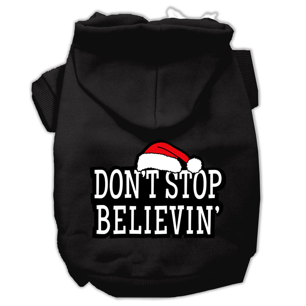 Don't Stop Believin' Screenprint Pet Hoodies Black Size L GreatEagleInc