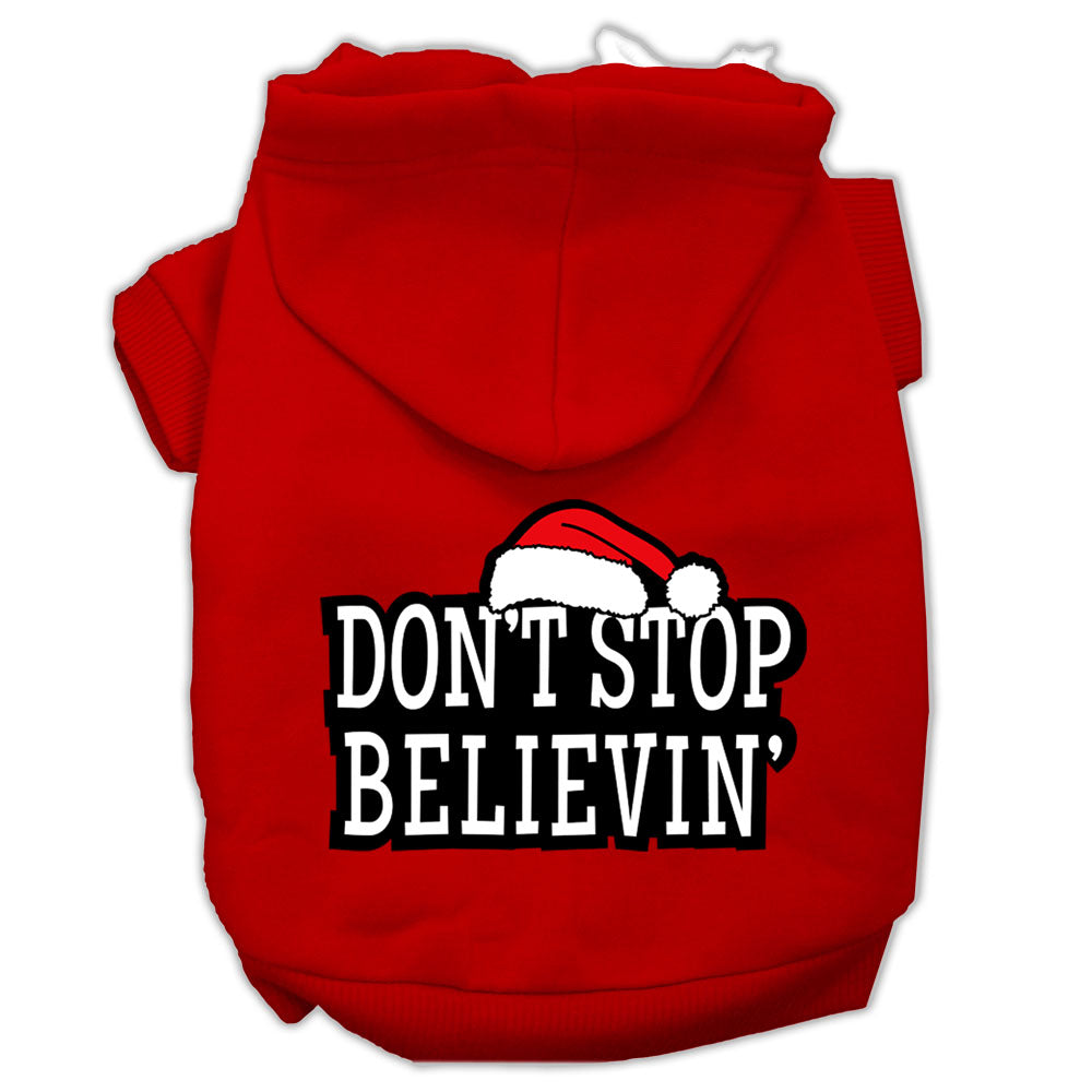 Don't Stop Believin' Screenprint Pet Hoodies Red Size M GreatEagleInc