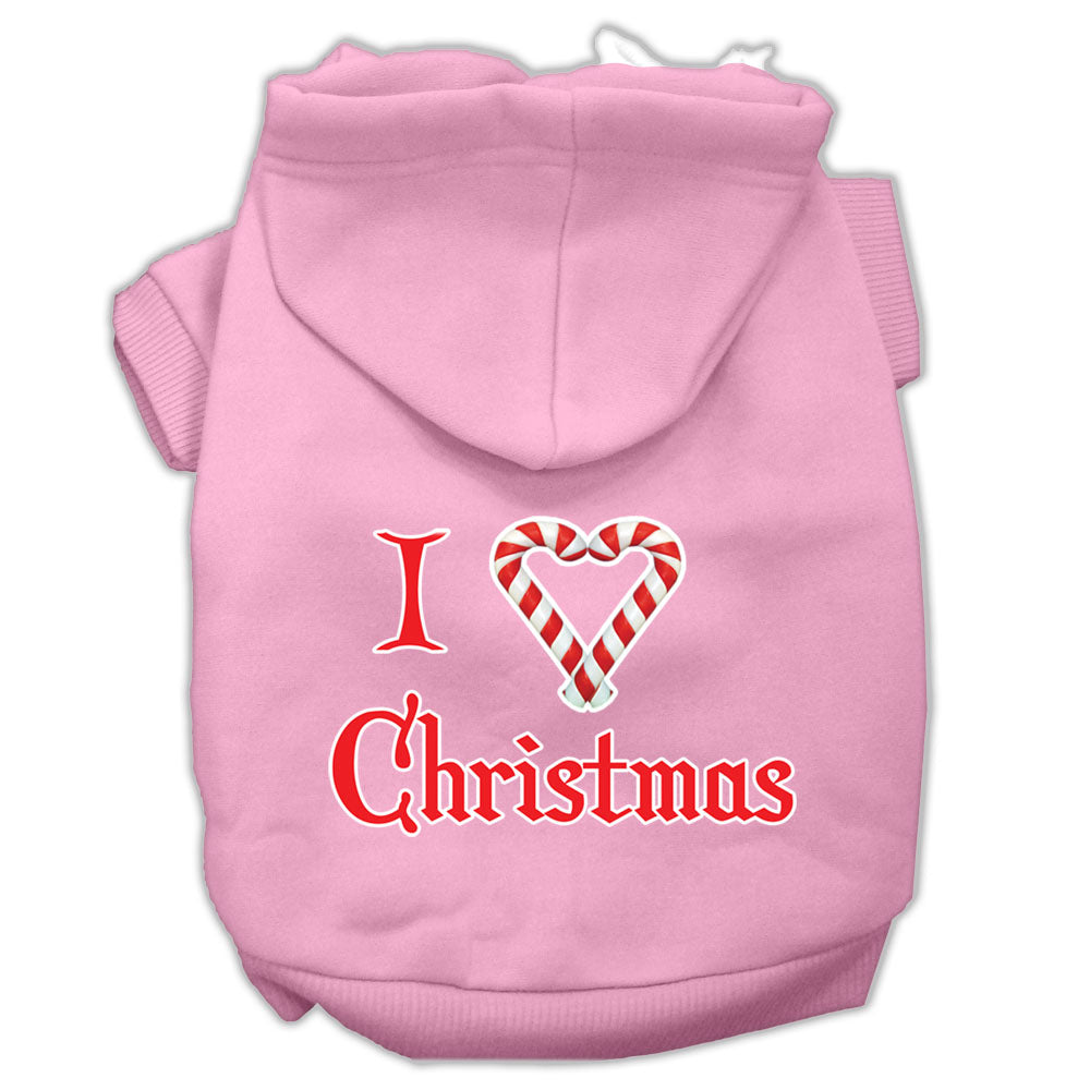 I Heart Christmas Screen Print Pet Hoodies Light Pink Size Xl Default Title