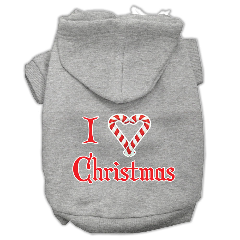 I Heart Christmas Screen Print Pet Hoodies Grey Size Xxxl Default Title