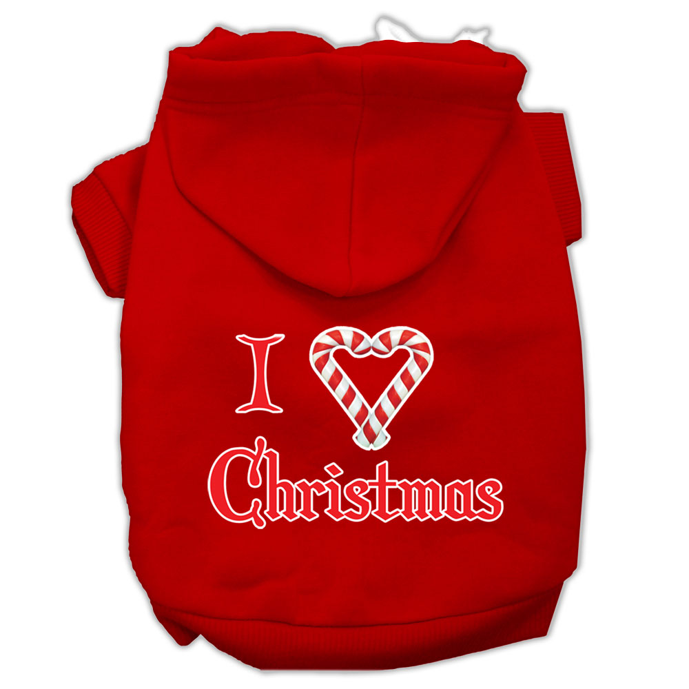 I Heart Christmas Screen Print Pet Hoodies Red Size Xxxl Default Title