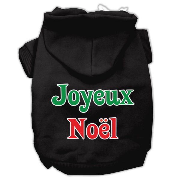 Joyeux Noel Screen Print Pet Hoodies Black L GreatEagleInc