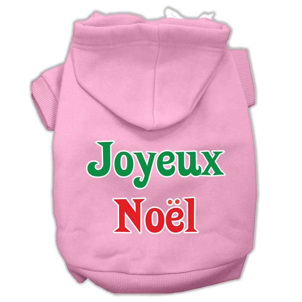 Joyeux Noel Screen Print Pet Hoodies Light Pink L GreatEagleInc
