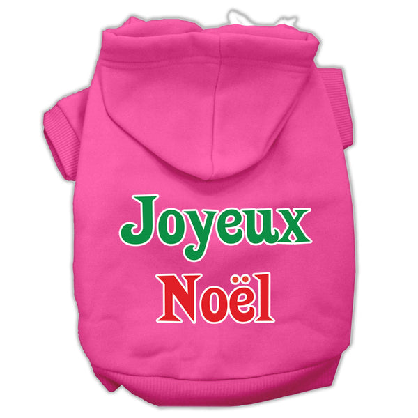 Joyeux Noel Screen Print Pet Hoodies Bright Pink S Default Title