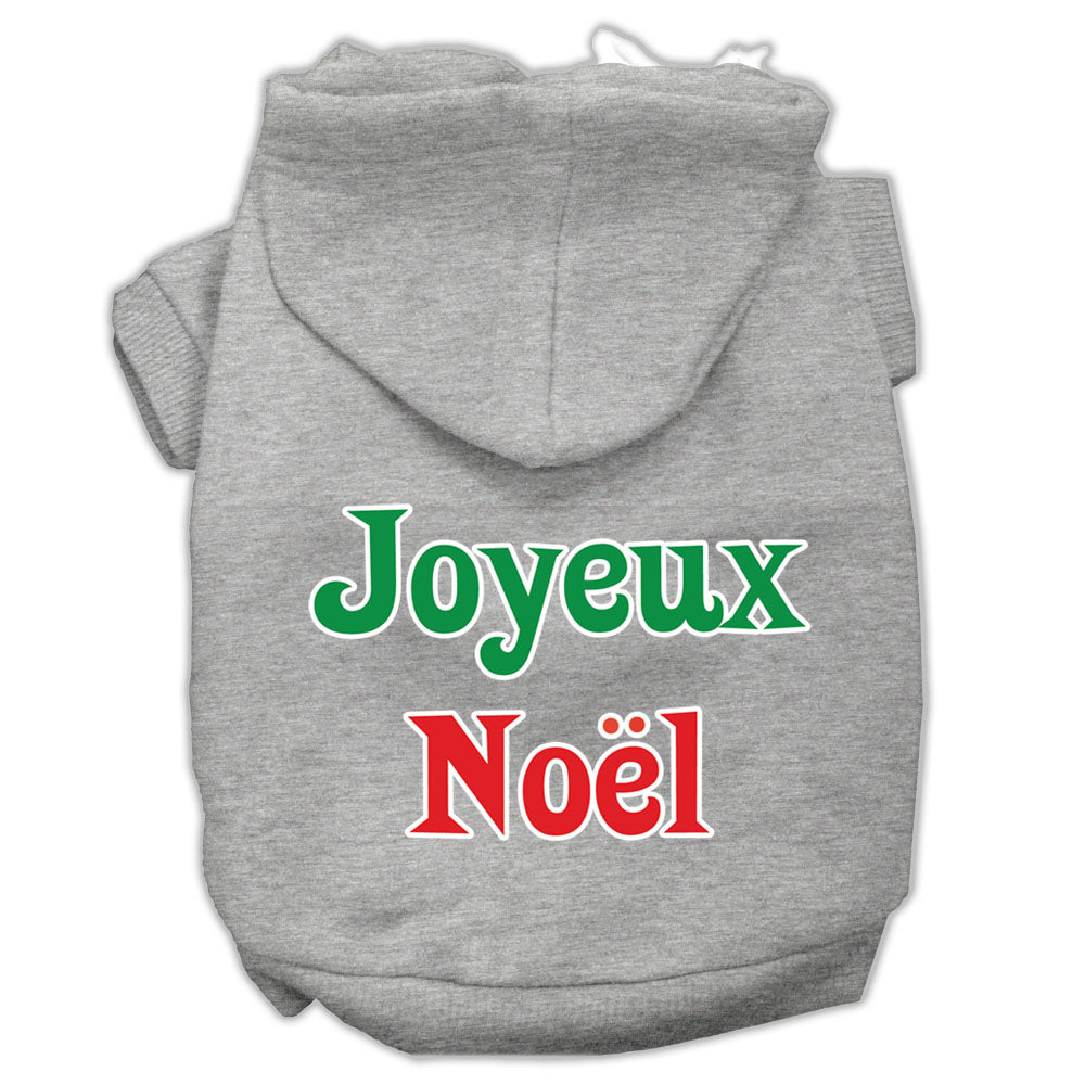 Joyeux Noel Screen Print Pet Hoodies Grey S GreatEagleInc