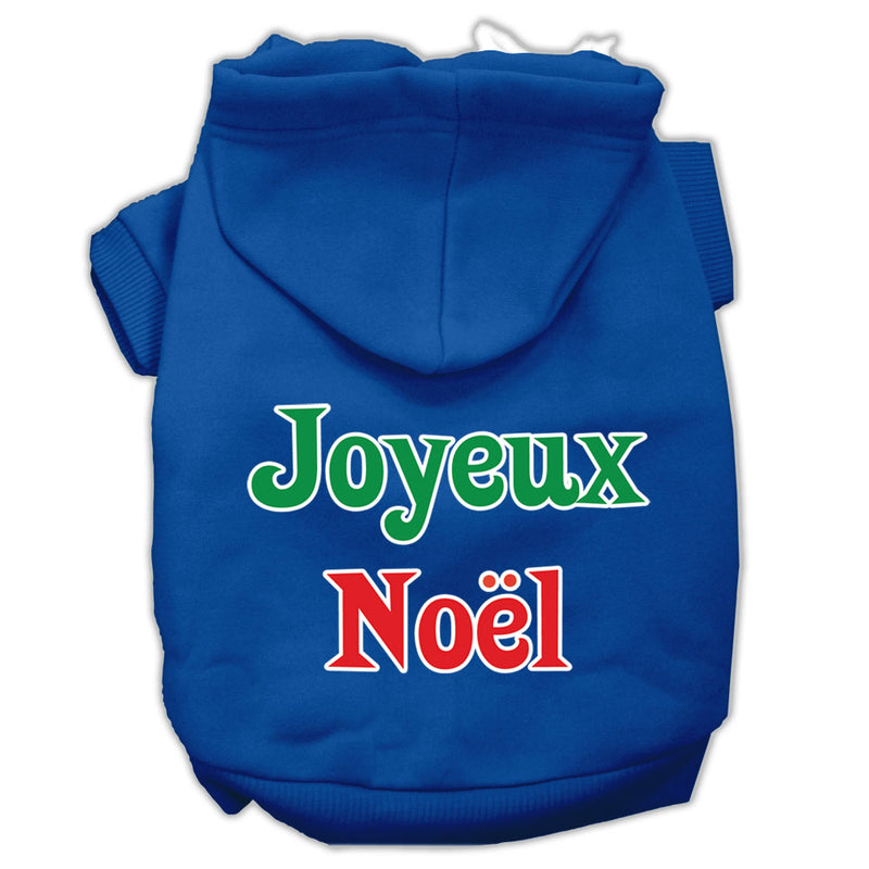 Joyeux Noel Screen Print Pet Hoodies Blue Xl GreatEagleInc