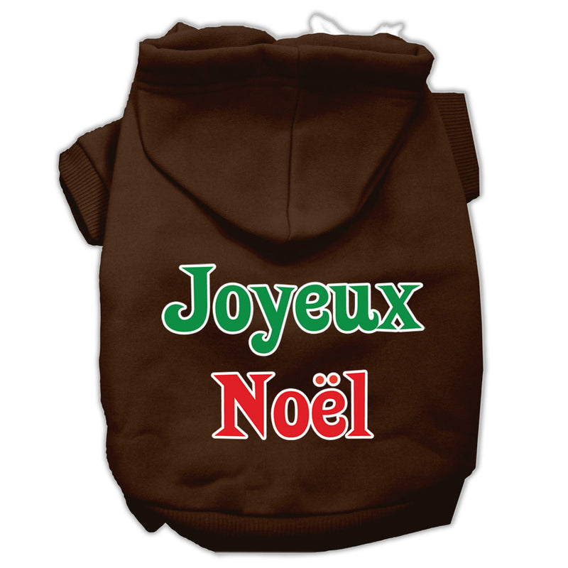 Joyeux Noel Screen Print Pet Hoodies Brown Xxl GreatEagleInc