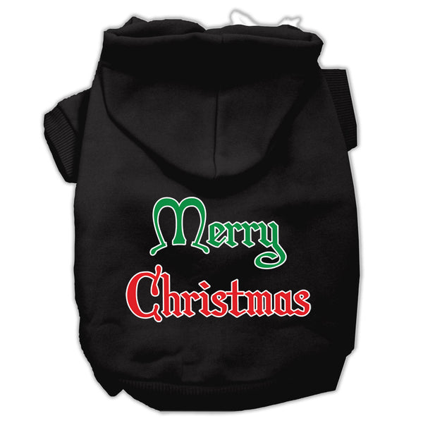 Merry Christmas Screen Print Pet Hoodies Black Size Xl GreatEagleInc