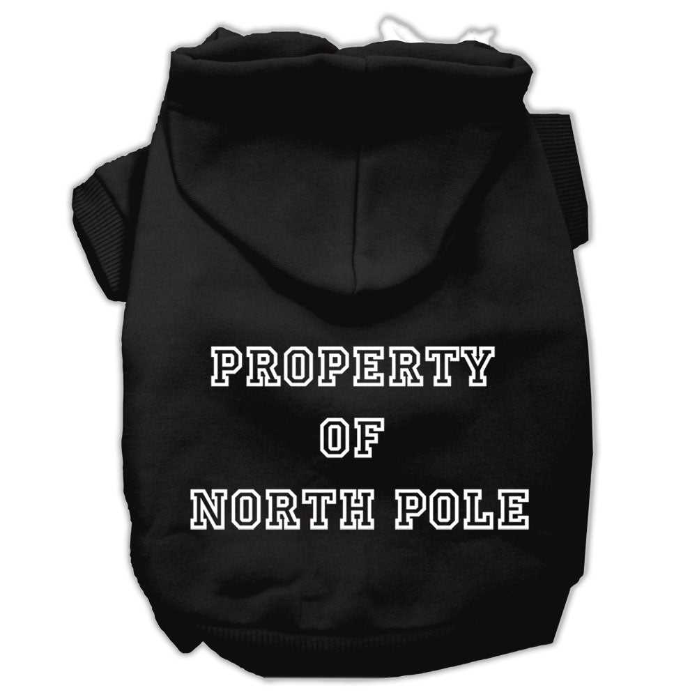 Property Of North Pole Screen Print Pet Hoodies Black Size M GreatEagleInc