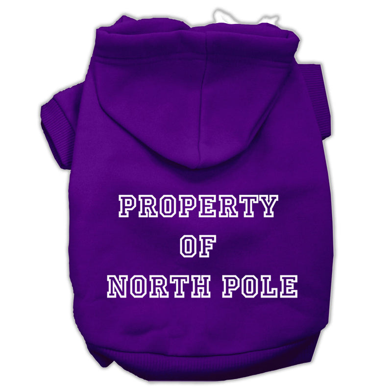 Property Of North Pole Screen Print Pet Hoodies Purple Size M GreatEagleInc