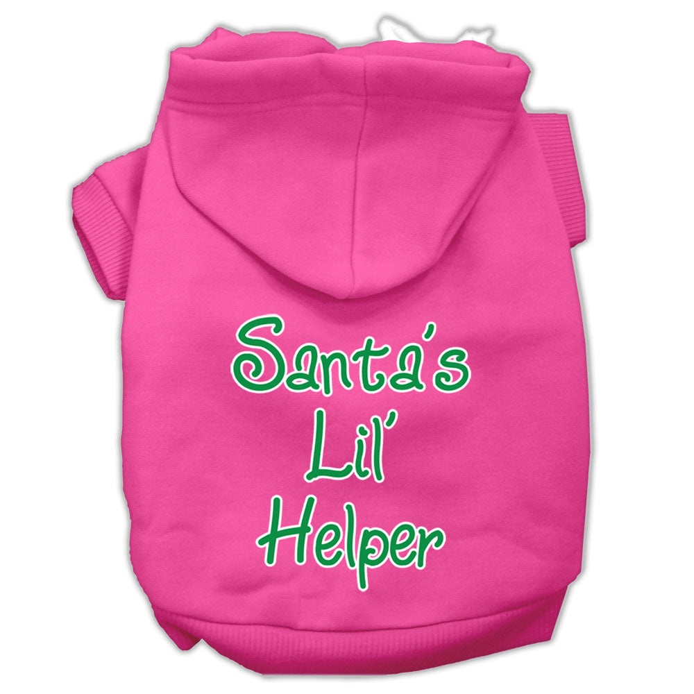 Santa's Lil' Helper Screen Print Pet Hoodies Bright Pink Size Lg GreatEagleInc